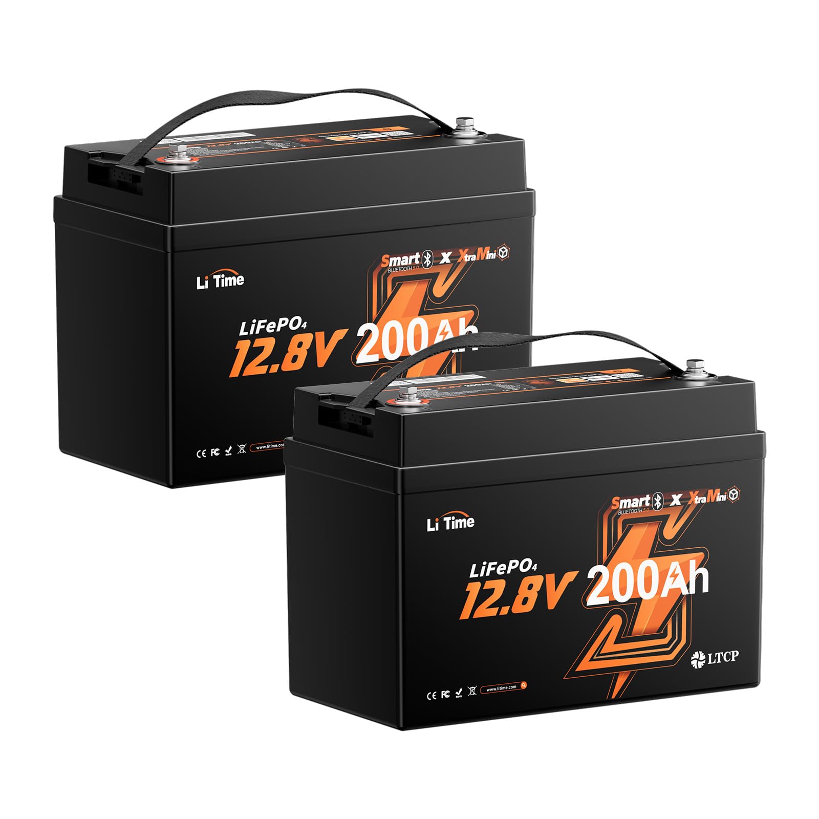Amazon.com: Litime 2Pack 12V 200Ah Mini LiFePO4 Battery with